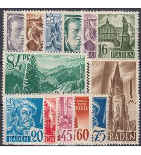 Französische Zone Baden Nr. 1-13 postfrisch Freimarken 1947