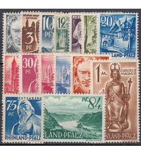 Französische Zone Rheinland-Pfalz Nr. 1-15 Freimarken 1947 postfrisch **