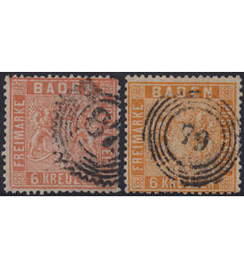 Baden Nr. 11a+b gestempelt