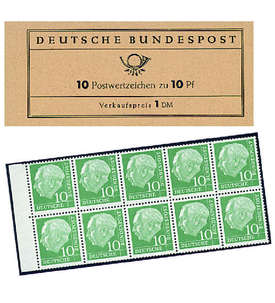 BRD Bund  Markenheft Nr. 6d Heuss 1960
