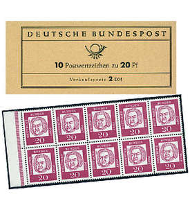 BRD Bund  Markenheft Nr. 9u Bach 1963 dnner Deckel