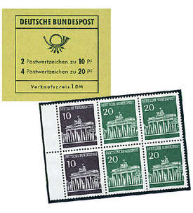 BRD Bund  Markenheft Nr. 13c Brandenburger Tor 1968 I
