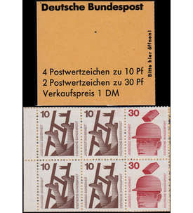 BRD Bund  Markenheft Nr. 16d Unfallverhtung 1972 I