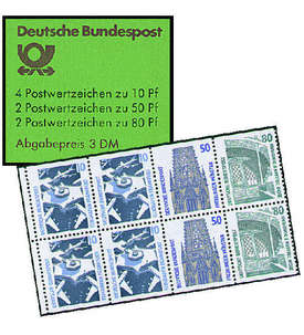 BRD Bund  Markenheft Nr. 25 Sehenswrdigkeiten 1989