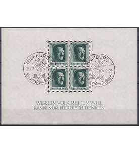 Deutsches Reich Block 7 mit Sonder- Stempel Hamburg gummiert