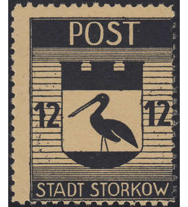 Storkow Nr. 14 Stadtwappen 1946 Verzhnung postfrisch