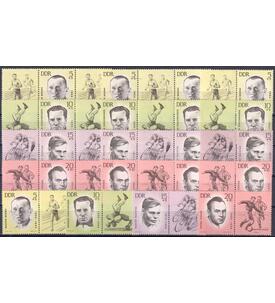 DDR - Zusammendrucke 16 verschiedene postfrische ZD Nr. 958-961 Sportler 1963
