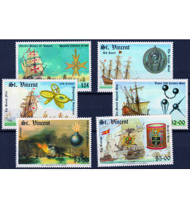 Motiv Segelschiffe II 6 postfrische Werte auf Steck- karte