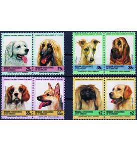 Motiv Hunde 8 postfrische Werte auf Steck- karte