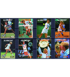 Motiv Tennis II 8 postfrische Werte auf Steck- karte
