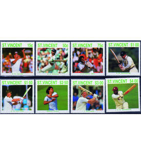 Motiv Kricket I 8 postfrische Werte auf Steck- karte