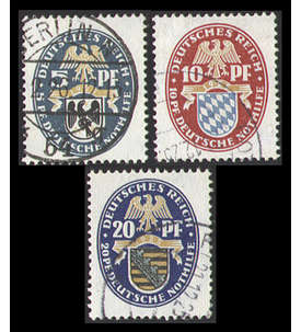 II Deutsches Reich Nr. 375-377 Nothilfe 1925 gestempelt