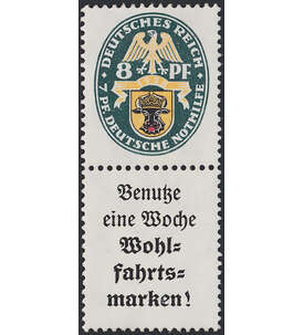 Dt. Reich ZD S 69 ungestempelt Nothilfe 1929 (8+15+8) Landeswappen