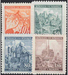 Böhmen und Mähren Nr. 38-41 postfrisch ** Bauwerke 1940