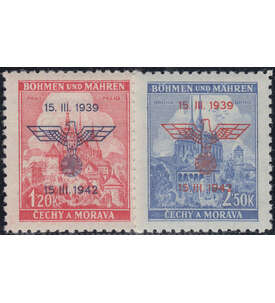 Bhmen und Mhren Nr. 83-84 postfrisch Aufdrucke 1942