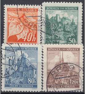 Böhmen und Mähren Nr. 38-41 gestempelt Bauwerke 1940