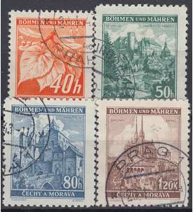 Bhmen und Mhren Nr. 38-41 gestempelt Bauwerke 1940