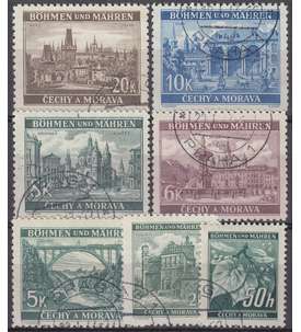 Böhmen und Mähren Nr. 55-61 gestempelt Bauwerke 1940