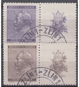 Böhmen und Mähren Nr. 73-74 Zf gestempelt Dvorak 1941