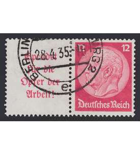 Deutsches Reich Zusammendruck W61 gestempelt Hindenburg 1934/1936 (A5+12)