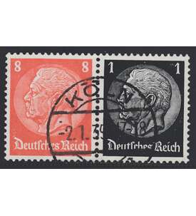 Deutsches Reich Zusammendruck W64 gestempelt Hindenburg 1934 (8+1)