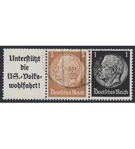 Deutsches Reich Zusammendruck W76 gestempelt Hindenburg EHG 1 (A8.3+3+1)