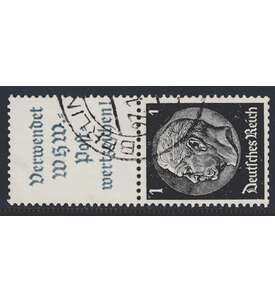 Deutsches Reich Zusammendruck S167 gestempelt Hindenburg 1939 (A12+1)