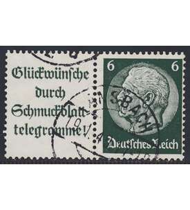 Deutsches Reich Zusammendruck  W81 gestempelt Hindenburg 1939 (A14.1+6)