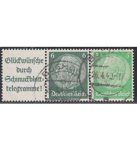 Deutsches Reich Zusammendruck W82 gestempelt Hindenburg 1939 (A14.1+6+5)