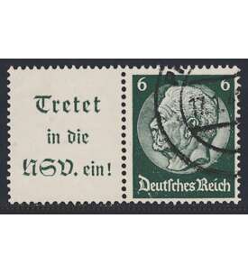 Deutsches Reich Zusammendruck W84 gestempelt Hindenburg 1939 (A15.1+6)