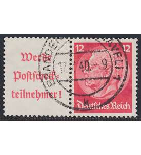 Deutsches Reich Zusammendruck W85 gestempelt Hindenburg 1939 (A16.1+12)