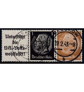 Deutsches Reich Zusammendruck W94 gestempelt Hindenburg EHG2 (A8.3+1+3)