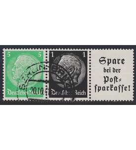 Deutsches Reich Zusammendruck W96 gestempelt Hindenburg EHG3 (5+1+A13.2)