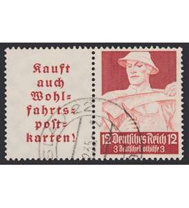 Deutsches Reich Zusammendruck W101 gestempelt Nothilfe 1934 Stnde (A6+12)