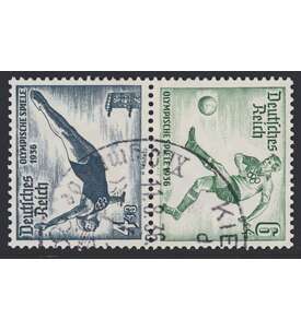 Deutsches Reich Zusammendruck SK27 gestempelt Olympische Spiele 1936 (4+6)