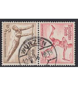 Deutsches Reich Zusammendruck SK28 gestempelt Olympische Spiele 1936 (3+12)