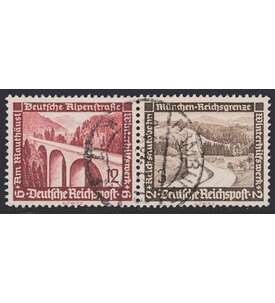 Deutsches Reich Zusammendruck W117 gestempelt Winterhilfe 1936 (12+3)