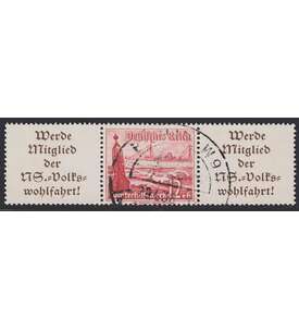 Deutsches Reich Zusammendruck W128 gestempelt Winterhilfe 1937 (A11.2+12+A11.2)