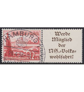 Deutsches Reich Zusammendruck W129 gestempelt Winterhilfe 1937 (12+A11.2)