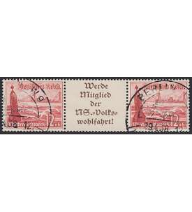 Deutsches Reich Zusammendruck W130 gestempelt Winterhilfe 1937 (12+A11.2+12)