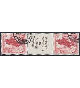 Deutsches Reich Zusammendruck S254 gestempelt Winterhilfe 1938 (12+A11.3+12)