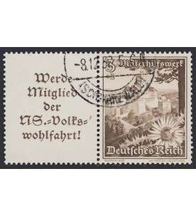 Deutsches Reich Zusammendruck  W135 gestempelt Winterhilfe 1938 (A11.3+3)