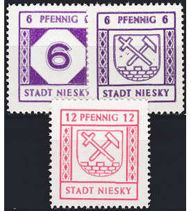 Deutsche Lokalausgabe Niesky Nr. 11-13 postfrisch **