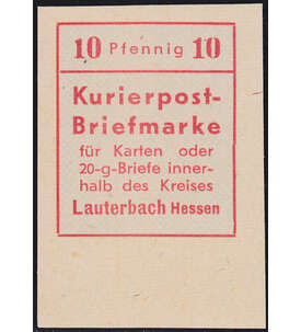 Deutsche Lokalausgabe Lauterbach Nr. 1U postfrisch