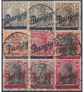 Danzig Nr. 32-40 gestempelt