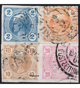 sterreich Nr. 101-104 gestempelt Merkurkopf Zeitungsmarken 1901 mit Lackstreifen