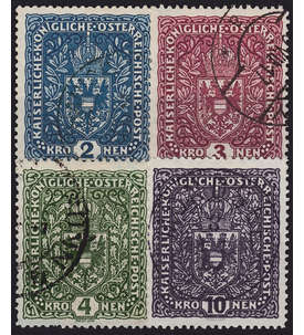 sterreich Nr. 200-203I gestempelt Wappen Freimarken 1916