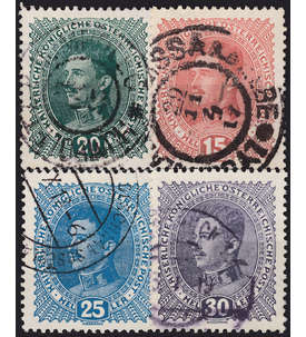 sterreich Nr. 221-224 gestempelt Kaiser Karl Freimarken 1916