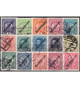 sterreich Nr. 228-242 gestempelt Aufdruckmarken 1918/1919 Deutschsterreich