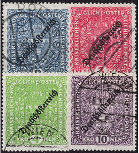 sterreich Nr. 243-246A gestempelt  Aufdruckmarken Wappen 1919